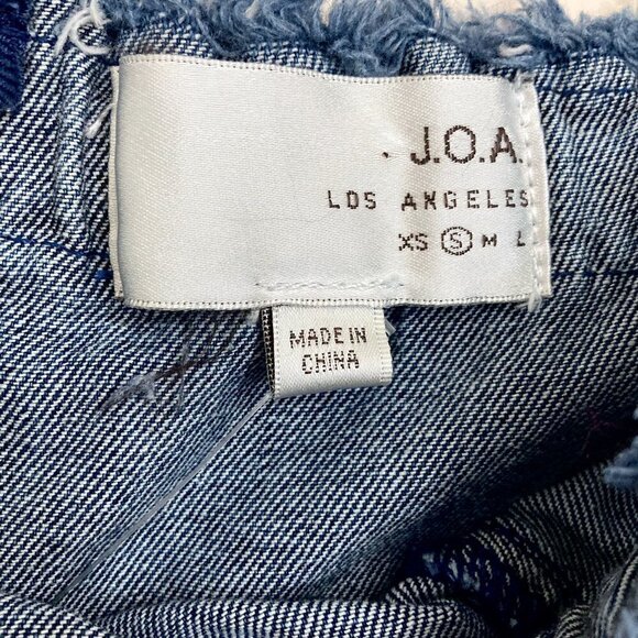 JOA LA Wide Leg Cropped Strapless Denim Jumpsuit - Picture 5 of 9